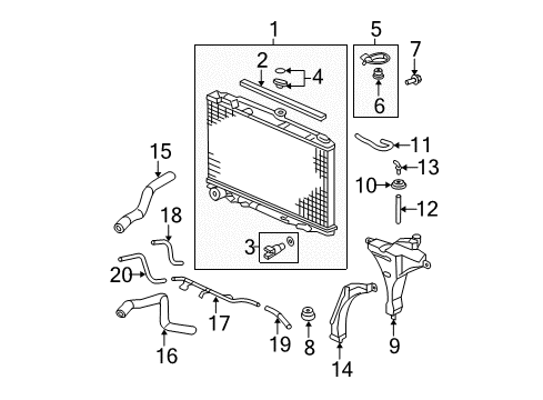 2009 Honda Odyssey Radiator & Components Cap, Reservoir Tank Diagram for 19102-RGL-A00