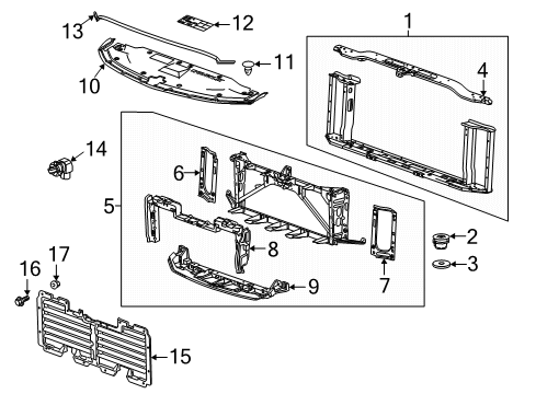 2017 GMC Yukon XL Automatic Temperature Controls Mount Panel Diagram for 23266741