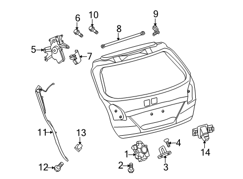 2009 Toyota Venza Lift Gate Lock Switch Diagram for 84930-0T020