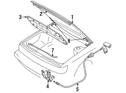 1991 Nissan Stanza Hood & Components Cable Assembly-Hood Lock Diagram for 65620-65E00