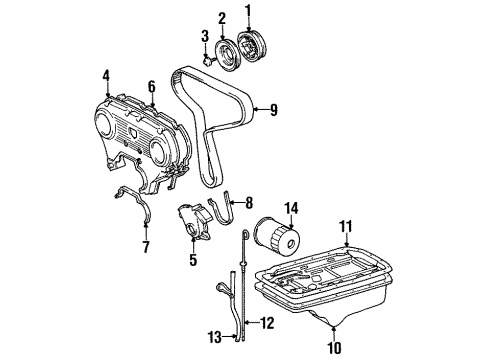 1993 Toyota T100 Engine Parts, Mounts, Cylinder Head & Valves, Camshaft & Timing, Oil Pan, Oil Pump, Crankshaft & Bearings, Pistons, Rings & Bearings Bolt(For Crankshaft Pulley Set) Diagram for 90105-16031