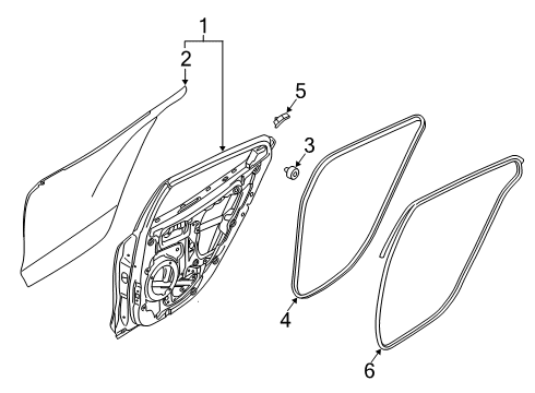 2019 Hyundai Veloster Rear Door Weatherstrip-Rear Door Body Side RH Diagram for 83120-J3000