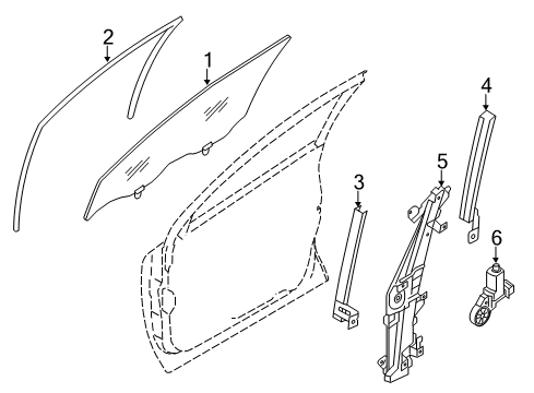 2018 Nissan Rogue Front Door Glass Run Rubber-Door Lower SASH, Front RH Diagram for 80386-4BA0A