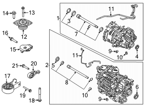 2021 Ford Mustang Mach-E Traction Motor Components Bracket Bolt Diagram for -W718886-S439