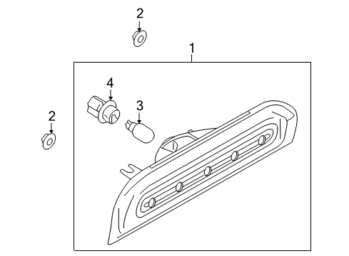 2011 Nissan Cube Bulbs Lamp Assembly-Stop, High Mounting Diagram for 26590-1FA0B