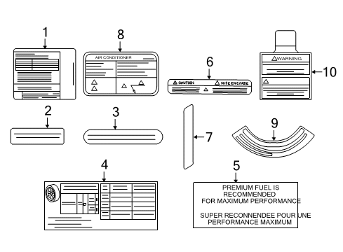 2018 Nissan Maxima Information Labels Label-Caution, Air Conditioner Diagram for 27090-C954B