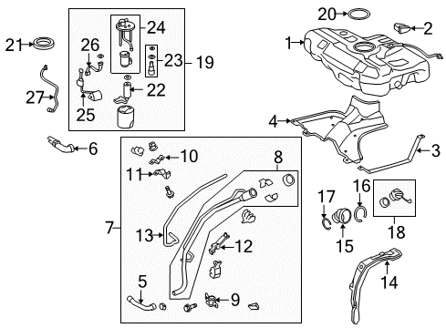 2010 Toyota Corolla Fuel Supply Filler Pipe Diagram for 77201-12710