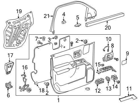 2016 Chevrolet Silverado 3500 HD Front Door Window Switch Diagram for 23436336
