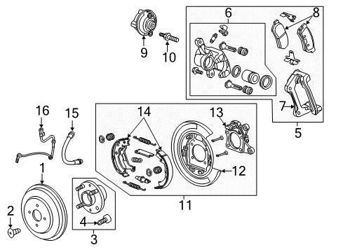 2016 Chevrolet Spark EV Anti-Lock Brakes Caliper Assembly Diagram for 95939882