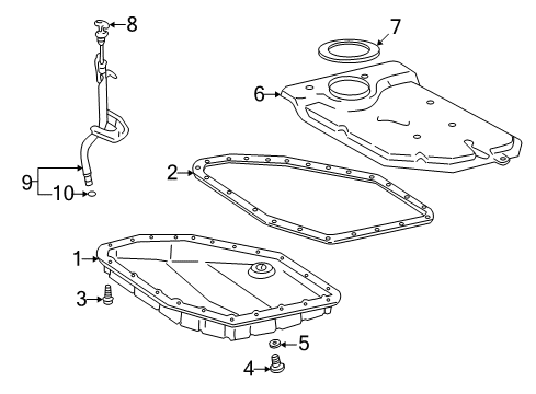 1999 Toyota RAV4 Transmission Tube Assembly Diagram for 35013-42040