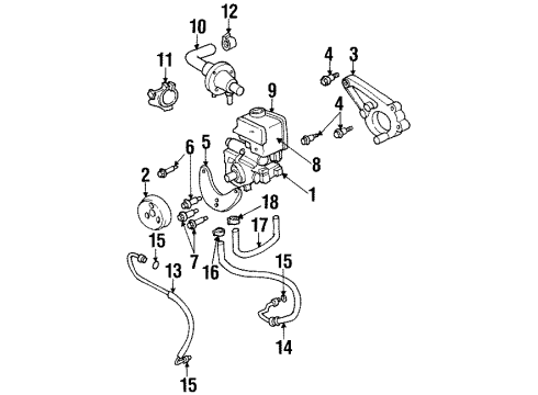 1998 Pontiac Firebird P/S Pump & Hoses, Steering Gear & Linkage Reservoir Kit, P/S Fluid Diagram for 26068934