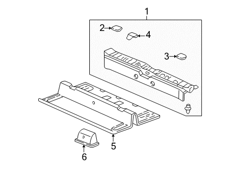 2005 Acura MDX Interior Trim - Rear Body Lining, Rear Cargo (Graphite Black) Diagram for 83303-S3V-A01ZB