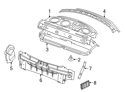 2011 Dodge Challenger Rear Body Brace-Deck Opening Lower Panel Diagram for 68038112AA