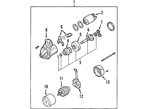 2007 Acura RL Starter Lever Set Diagram for 31231-RDJ-A01