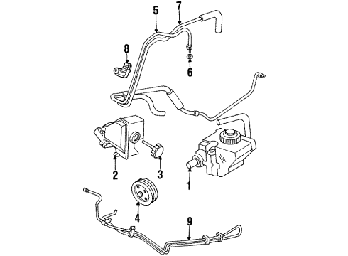 1995 Chevrolet Monte Carlo P/S Pump & Hoses, Steering Gear & Linkage Hose-P/S Fluid Reservoir Inlet Diagram for 26036845