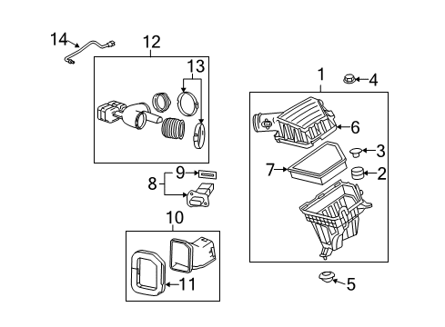 2011 Chevrolet Camaro Air Intake Air Cleaner Assembly Diagram for 92230374