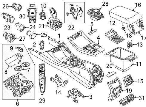 2021 BMW X3 Auxiliary Heater & A/C STORAGE TRAY, CUP HOLDER, CE Diagram for 51165A010B0