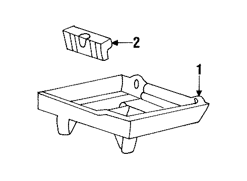 1994 Ford Mustang Battery Battery Tray Diagram for F6ZZ-10732-AA