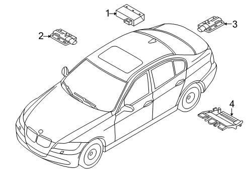 2007 BMW 328i Electrical Components Passive Go Control Module Unit Diagram for 61359134708