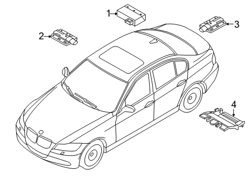 2007 BMW 328i Electrical Components Bracket For Ferrite Antenna Diagram for 65206934497