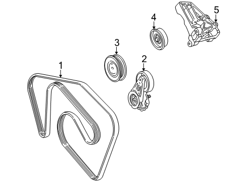2003 Ford Thunderbird Belts & Pulleys Serpentine Belt Diagram for XW4Z-8620-AB