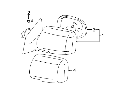 2008 Toyota Yaris Outside Mirrors Mirror Cover Diagram for 87945-52060-B1