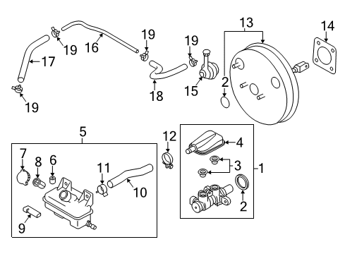 2021 Nissan NV200 Hydraulic System Clamp Diagram for 16439-JX30A