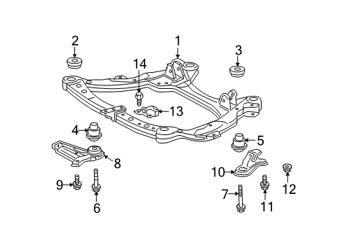 2009 Toyota Highlander Suspension Mounting - Front Dynamic Damper Bolt Diagram for 90080-11547