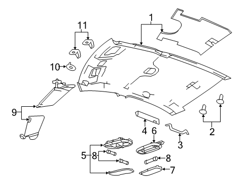 2009 Chrysler Sebring Interior Trim - Roof Clip-Dual Z-Axis Diagram for 68166240AA