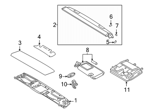 2021 Lexus LC500 Interior Trim - Roof Lamp Sub-Assembly, Map Diagram for 81208-11080