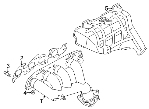 1999 Chevrolet Tracker Exhaust Manifold SHIELD, Exhaust Manifold Diagram for 91176513