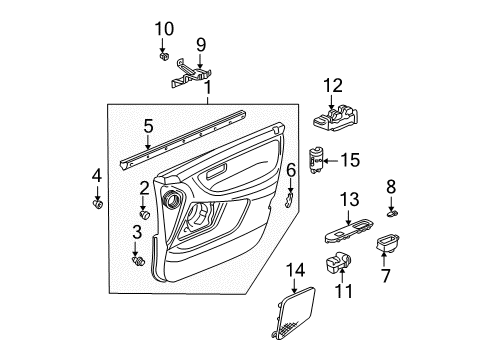 2003 Honda Odyssey Front Door Panel, Master Pull Pocket *NH284L* (Vent Switch) (LIGHT QUARTZ GRAY) Diagram for 83561-S0X-A01ZA