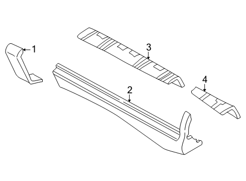 2003 Hyundai Santa Fe Exterior Trim - Pillars, Rocker & Floor Moulding Assembly-Side Sill, LH Diagram for 87751-26000