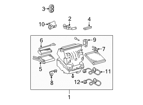 2012 Toyota Corolla Air Conditioner AC & Heater Assembly Diagram for 87050-02B70