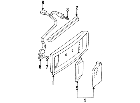 1997 Cadillac DeVille Backup & License Lamps Lamp Asm, Rear License Diagram for 16518168