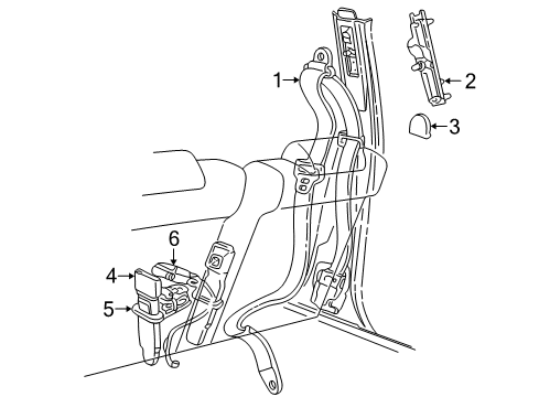 2010 Lincoln Town Car Seat Belt Height Adjuster Diagram for 9W1Z-54602B82-AA