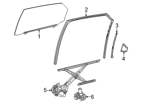 2020 Toyota Mirai Front Door Glass & Hardware Run Channel Diagram for 68142-62010