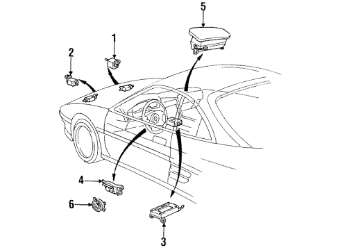 1994 Toyota MR2 Air Bag Components Clock Spring Spiral Cable Sub-Assembly Diagram for 84306-17030