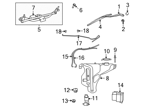 2016 Dodge Journey Headlamp Washers/Wipers Arm-Front WIPER Diagram for 68235446AA