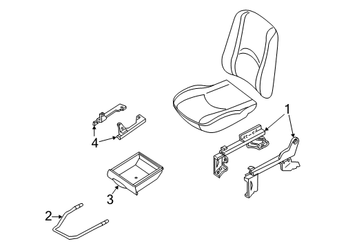 2006 Mercury Mariner Tracks & Components Storage Drawer Housing Diagram for YL8Z-78600A02-AA