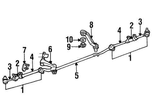 2000 Dodge Ram 1500 Steering Column & Wheel, Steering Gear & Linkage, Shaft & Internal Components, Shroud, Switches & Levers Link-Steering Center Diagram for 52106259AA