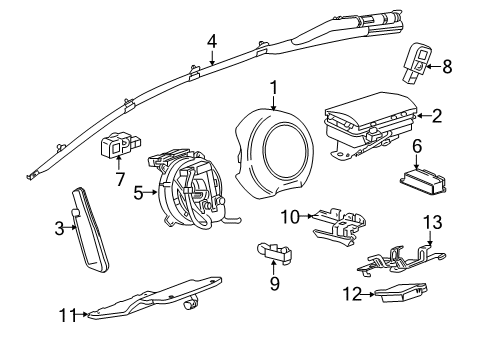 2015 Chevrolet Camaro Air Bag Components Diagnostic Unit Diagram for 13598482