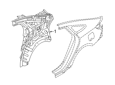 2016 Hyundai Sonata Inner Structure - Quarter Panel Panel Assembly-Quarter Inner, LH Diagram for 71601-C2070