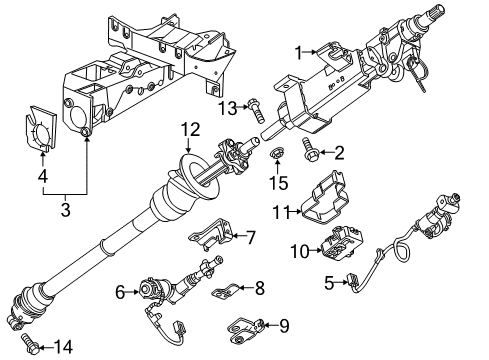 2015 Chevrolet Corvette Steering Column & Wheel, Steering Gear & Linkage Module Bracket Diagram for 22969358