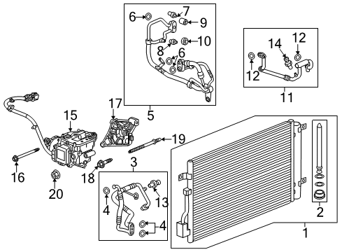 2015 Chevrolet Spark EV A/C Condenser, Compressor & Lines Compressor Diagram for 95409044