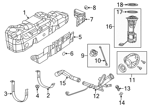 2013 Ram 1500 Fuel Supply Fuel Pump/Level Unit Module Kit Diagram for 68197317AA