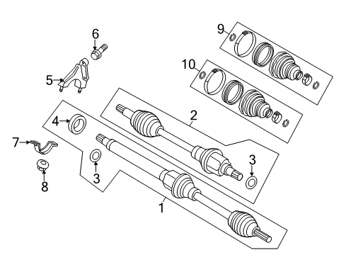 2015 Ford Fiesta Drive Axles - Front Axle Assembly Diagram for C1BZ-3B437-C