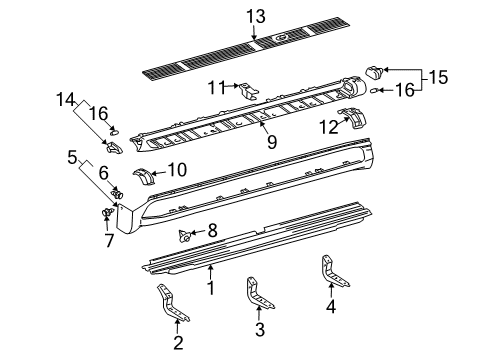 2005 Lexus GX470 Running Board Cover, Step Plate, RH Diagram for 51773-60120-A0