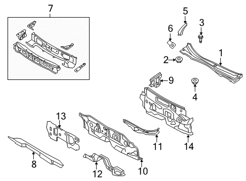 2012 Ford Fusion Cowl Insulator Diagram for 9E5Z-5401688-A