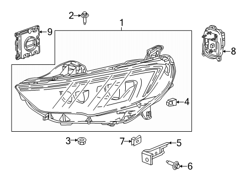 2019 Buick Regal Sportback Headlamps Composite Headlamp Diagram for 39050377